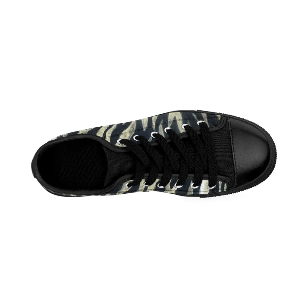 Tiger Striped Print Men's Sneakers, Animal Print Men's Designer Low Top Sneakers Tennis Running Shoes (US Size: 6-14)