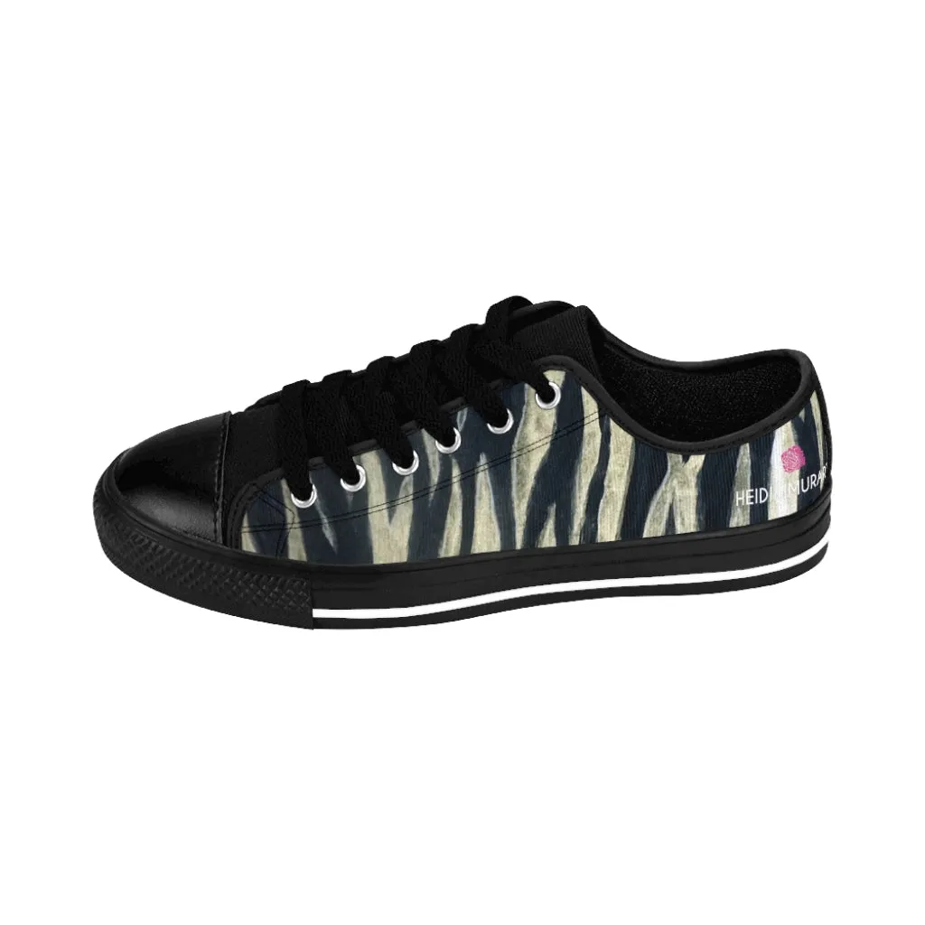 Tiger Striped Print Men's Sneakers, Animal Print Men's Designer Low Top Sneakers Tennis Running Shoes (US Size: 6-14)