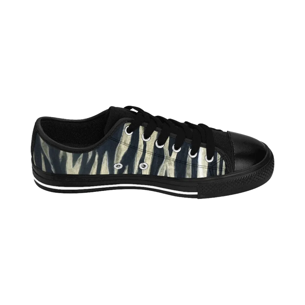 Tiger Striped Print Men's Sneakers, Animal Print Men's Designer Low Top Sneakers Tennis Running Shoes (US Size: 6-14)