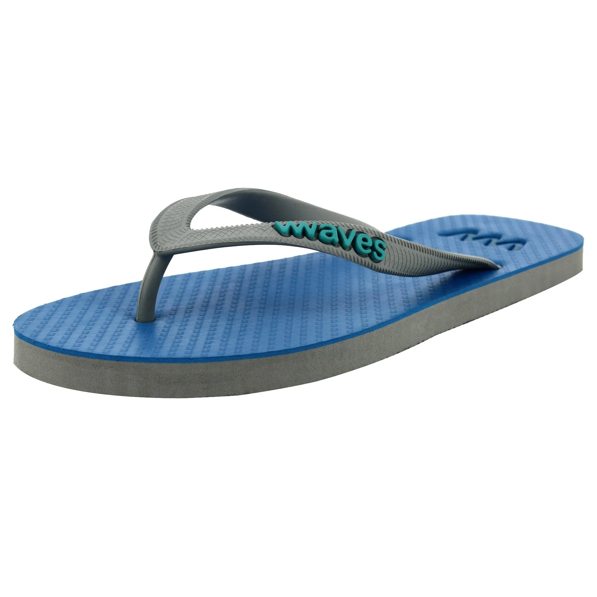 Waves Men's Flip Flop, Grey & Blue