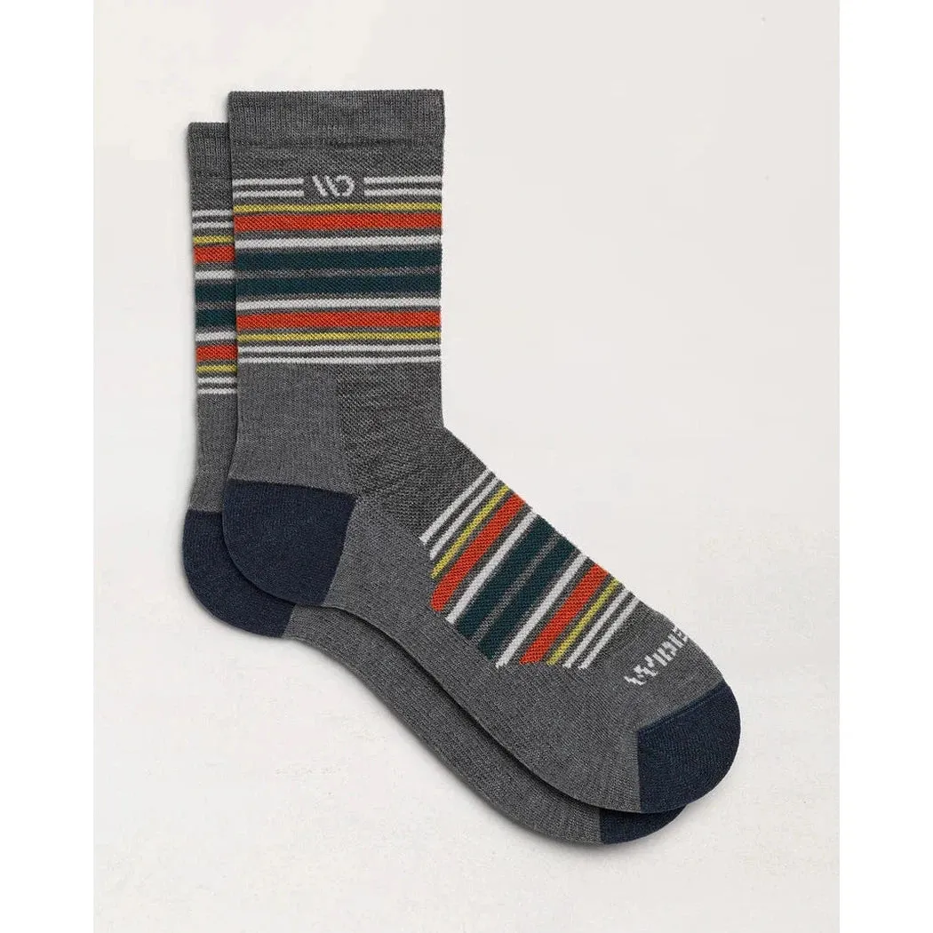 Wide Open Men's Multi Stripe Midweight Micro Crew Sock