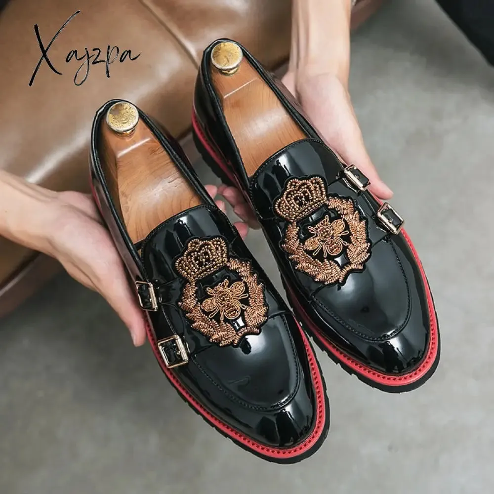 Xajzpa - Men's Gentlemen's Dress Shoes Comfortable Luxury Embroidered Loafers 2023 Italian Style Men's Casual Shoes Large Size 38-48