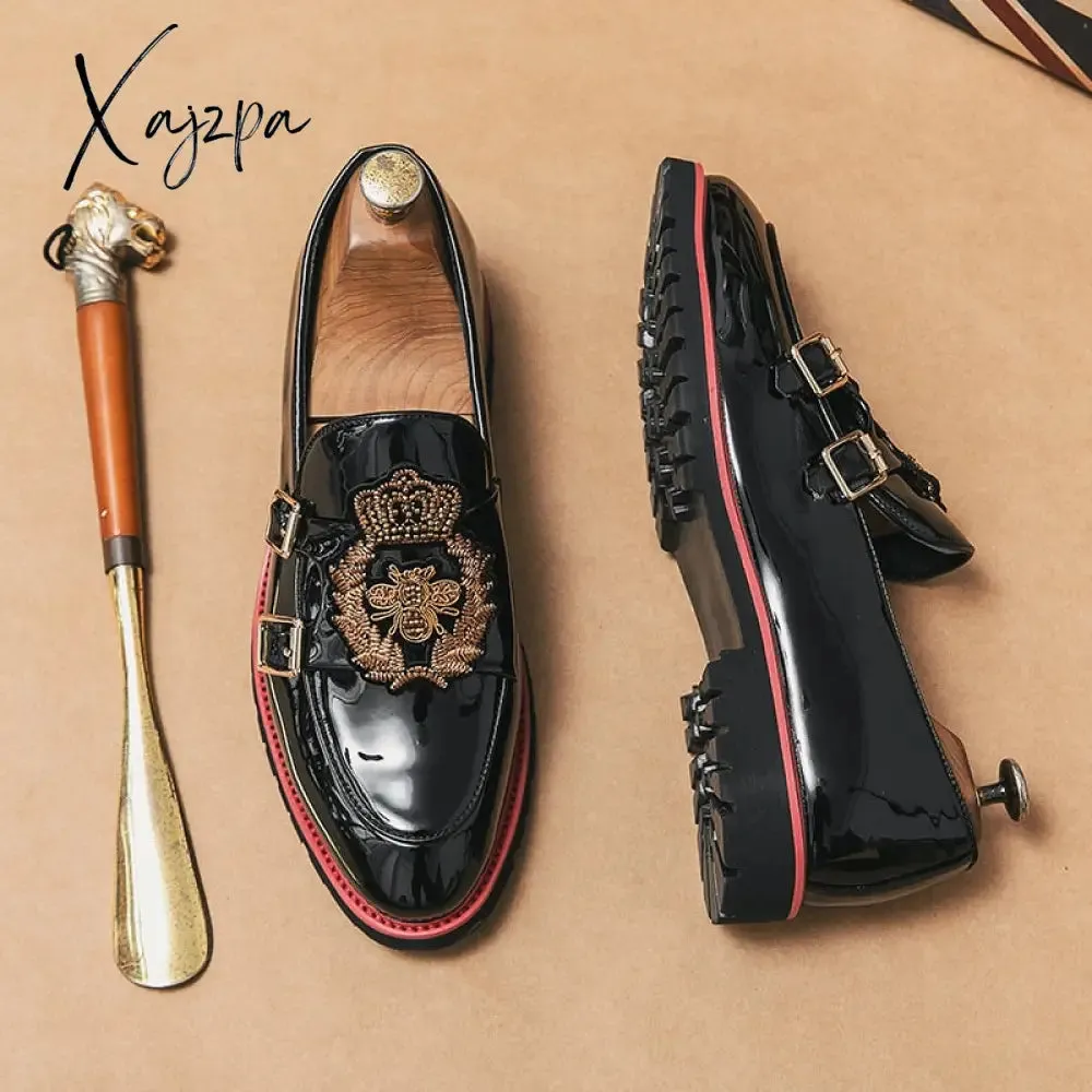 Xajzpa - Men's Gentlemen's Dress Shoes Comfortable Luxury Embroidered Loafers 2023 Italian Style Men's Casual Shoes Large Size 38-48